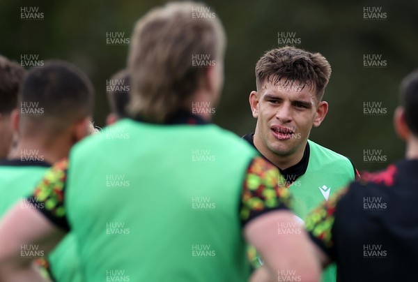 281025 - Wales Rugby Training in their first week of camp for this years Quilter Nations Series - Dafydd Jenkins during training