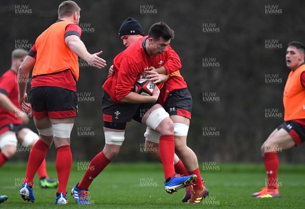 281119 - Wales Rugby Training - Adam Beard during training