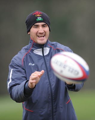 29.01.08 - Wales Rugby Training - Sonny Parker in action during training 