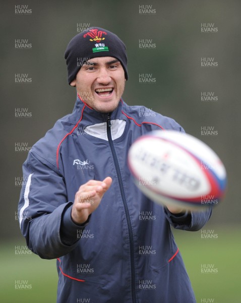 29.01.08 - Wales Rugby Training - Sonny Parker in action during training 