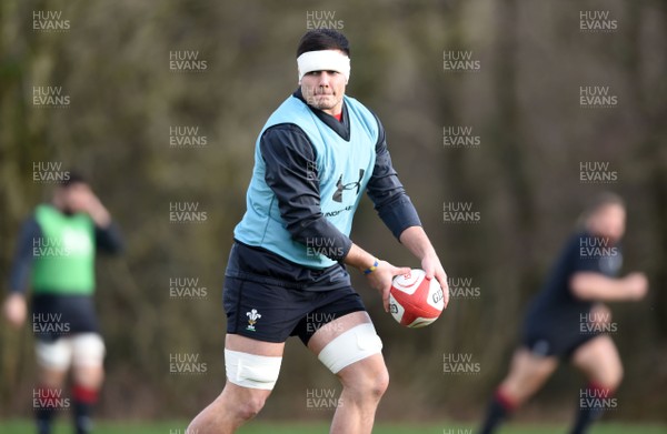 290118 - Wales Rugby Training - Ellis Jenkins during training