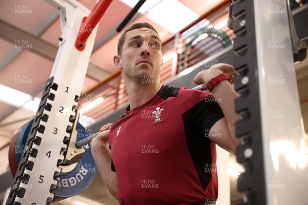 290124 - Wales Rugby Gym Session in the week leading up to their first 6 Nations game against Scotland - George North during training