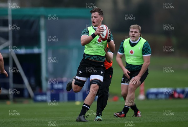 290124 - Wales Rugby Training in the week leading up to their 6 Nations game against Scotland - Alex Mann during training