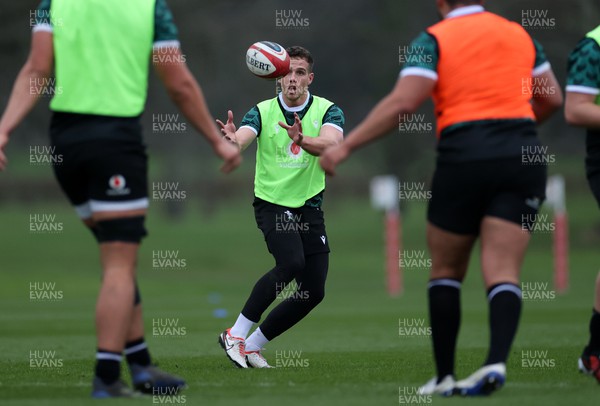 290124 - Wales Rugby Training in the week leading up to their 6 Nations game against Scotland - Kieran Hardy during training