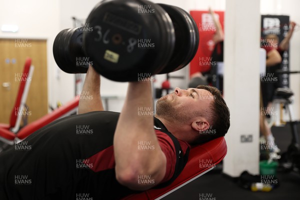 290224 - Wales Rugby Gym Session - Mason Grady during training