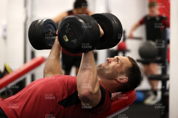 290224 - Wales Rugby Gym Session - George North during training