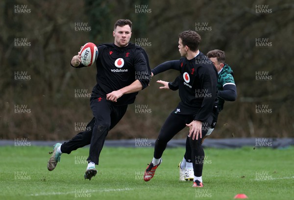 290224 - Wales Rugby Training - Mason Grady during training