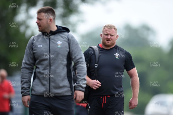 290518 - Wales Rugby Training - Rob Evans and Samson Lee arrives for training