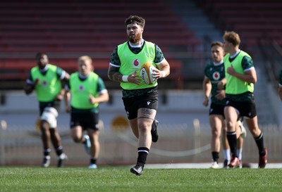 290624 - Wales Rugby Training as they prepare for their Summer Series against Australia - Efan Daniel during training