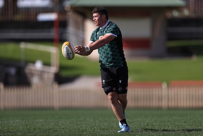 290624 - Wales Rugby Training as they prepare for their Summer Series against Australia - James Botham during training