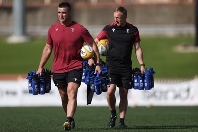 290624 - Wales Rugby Training as they prepare for their Summer Series against Australia - Huw Bennett, Head of Physical Performance and John Ashby, Assistant Strength & Conditioning Coach