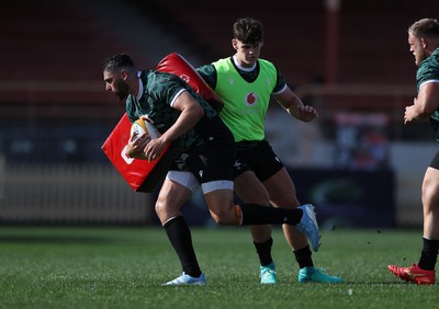 290624 - Wales Rugby Training as they prepare for their Summer Series against Australia - Cory Hill during training