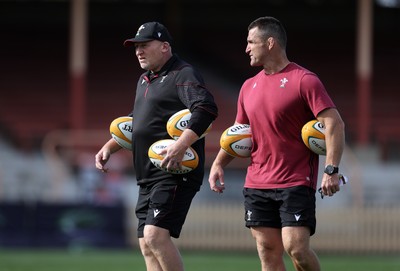 290624 - Wales Rugby Training as they prepare for their Summer Series against Australia - Neil Jenkins, Skills Coach and Huw Bennett, Head of Physical Performance