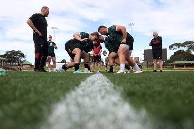 290624 - Wales Rugby Training as they prepare for their Summer Series against Australia - Archie Griffin and Gareth Thomas during training