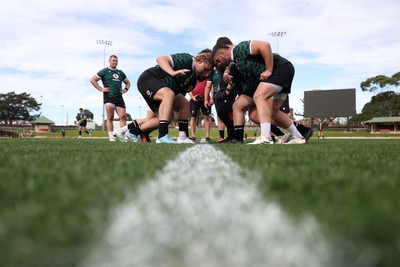 290624 - Wales Rugby Training as they prepare for their Summer Series against Australia - Archie Griffin and Gareth Thomas during training