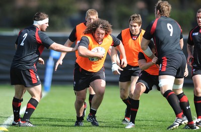 29.09.11 - Wales Rugby Training - Adam Jones during training. 