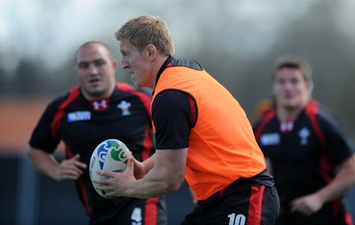29.09.11 - Wales Rugby Training - Bradley Davies during training. 