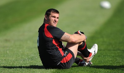 29.09.11 - Wales Rugby Training - Huw Bennett during training. 