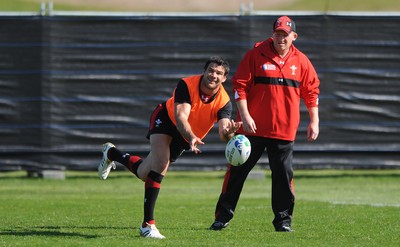 29.09.11 - Wales Rugby Training - Mike Phillips during training. 