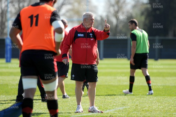 29.09.11 - Wales Rugby Training - Head coach Warren Gatland during training. 