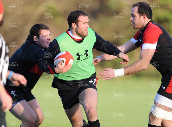 291112 - Wales Rugby Training -Jamie Roberts during training