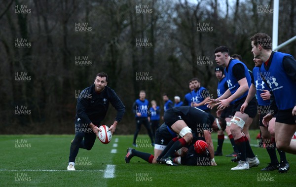 300118 - Wales Rugby Training - Gareth Davies during training