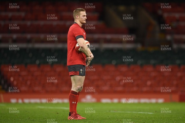 300120 - Wales Rugby Training - Johnny McNicholl at Principality Stadium during training ahead of his first cap against Italy