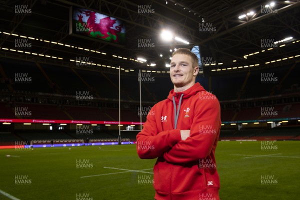 300120 - Wales Rugby Training - Johnny McNicholl at Principality Stadium during training ahead of his first cap against Italy