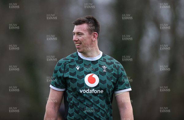 300124 - Wales Rugby Training in the week leading up to their 6 Nations game against Scotland - Adam Beard during training