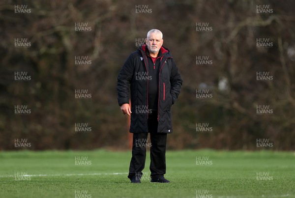 300124 - Wales Rugby Training in the week leading to their first 6 Nations game against Scotland - Warren Gatland, Head Coach during training