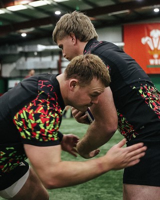 300126 - Wales Rugby Training - Dewi Lake and Aaron Wainwright during training