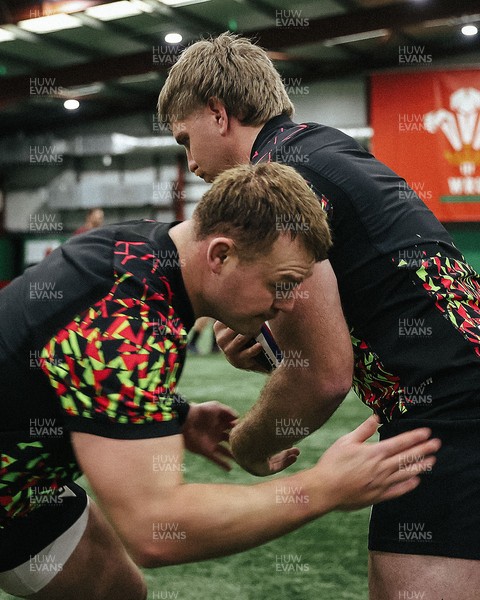 300126 - Wales Rugby Training - Dewi Lake and Aaron Wainwright during training