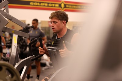 300625 - Wales Rugby Gym Session in Kitakyushu in the week leading up to their first test against Japan - Macs Page during training
