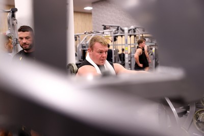 300625 - Wales Rugby Gym Session in Kitakyushu in the week leading up to their first test against Japan - Dewi Lake during training