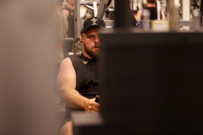 300625 - Wales Rugby Gym Session in Kitakyushu in the week leading up to their first test against Japan - Nicky Smith during training