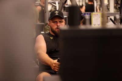 300625 - Wales Rugby Gym Session in Kitakyushu in the week leading up to their first test against Japan - Nicky Smith during training