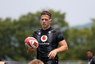 300625 - Wales Rugby Training in Kitakyushu in the week leading up to their first test against Japan - Kieran Hardy during training