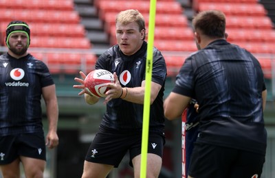 300625 - Wales Rugby Training in Kitakyushu in the week leading up to their first test against Japan - Archie Griffin during training