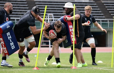 300625 - Wales Rugby Training in Kitakyushu in the week leading up to their first test against Japan - James Ratti during training