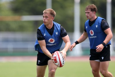 300625 - Wales Rugby Training in Kitakyushu in the week leading up to their first test against Japan - Cameron Winnett during training