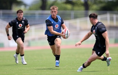 300625 - Wales Rugby Training in Kitakyushu in the week leading up to their first test against Japan - Cameron Winnett during training