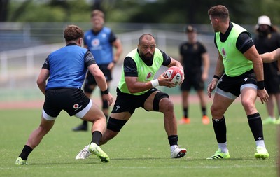 300625 - Wales Rugby Training in Kitakyushu in the week leading up to their first test against Japan - Josh Macleod during training