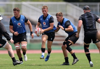 300625 - Wales Rugby Training in Kitakyushu in the week leading up to their first test against Japan - Cameron Winnett during training