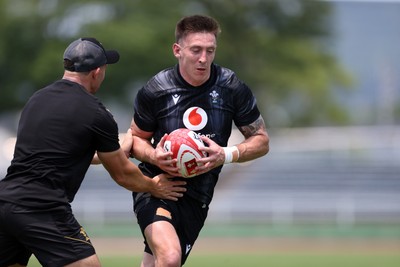 300625 - Wales Rugby Training in Kitakyushu in the week leading up to their first test against Japan - Josh Adams during training