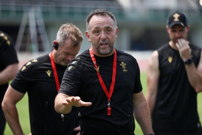 300625 - Wales Rugby Training in Kitakyushu in the week leading up to their first test against Japan - Matt Sherratt, Head Coach during training