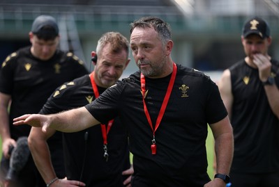 300625 - Wales Rugby Training in Kitakyushu in the week leading up to their first test against Japan - Matt Sherratt, Head Coach during training