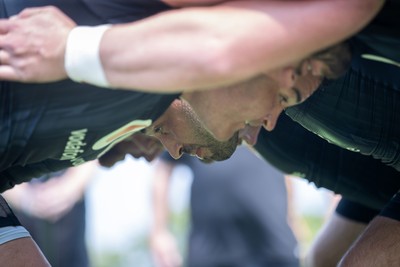 300625 - Wales Rugby Training in Kitakyushu in the week leading up to their first test against Japan - Liam Belcher during training