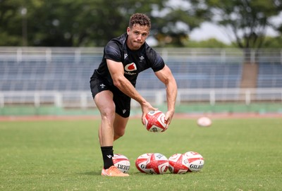 300625 - Wales Rugby Training in Kitakyushu in the week leading up to their first test against Japan - Kieran Hardy during training