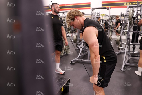 300625 - Wales Rugby Gym Session in Kitakyushu in the week leading up to their first test against Japan - Blair Murray during training