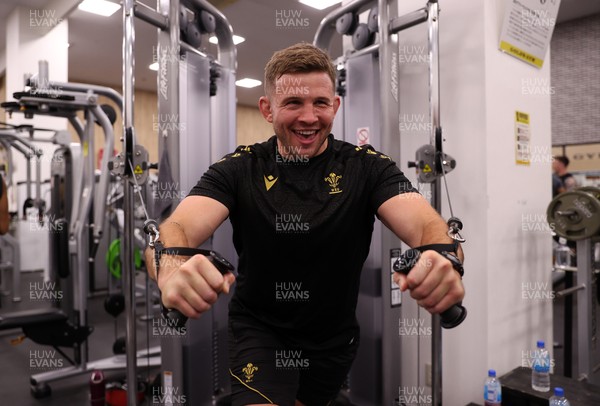 300625 - Wales Rugby Gym Session in Kitakyushu in the week leading up to their first test against Japan - Elliot Dee during training